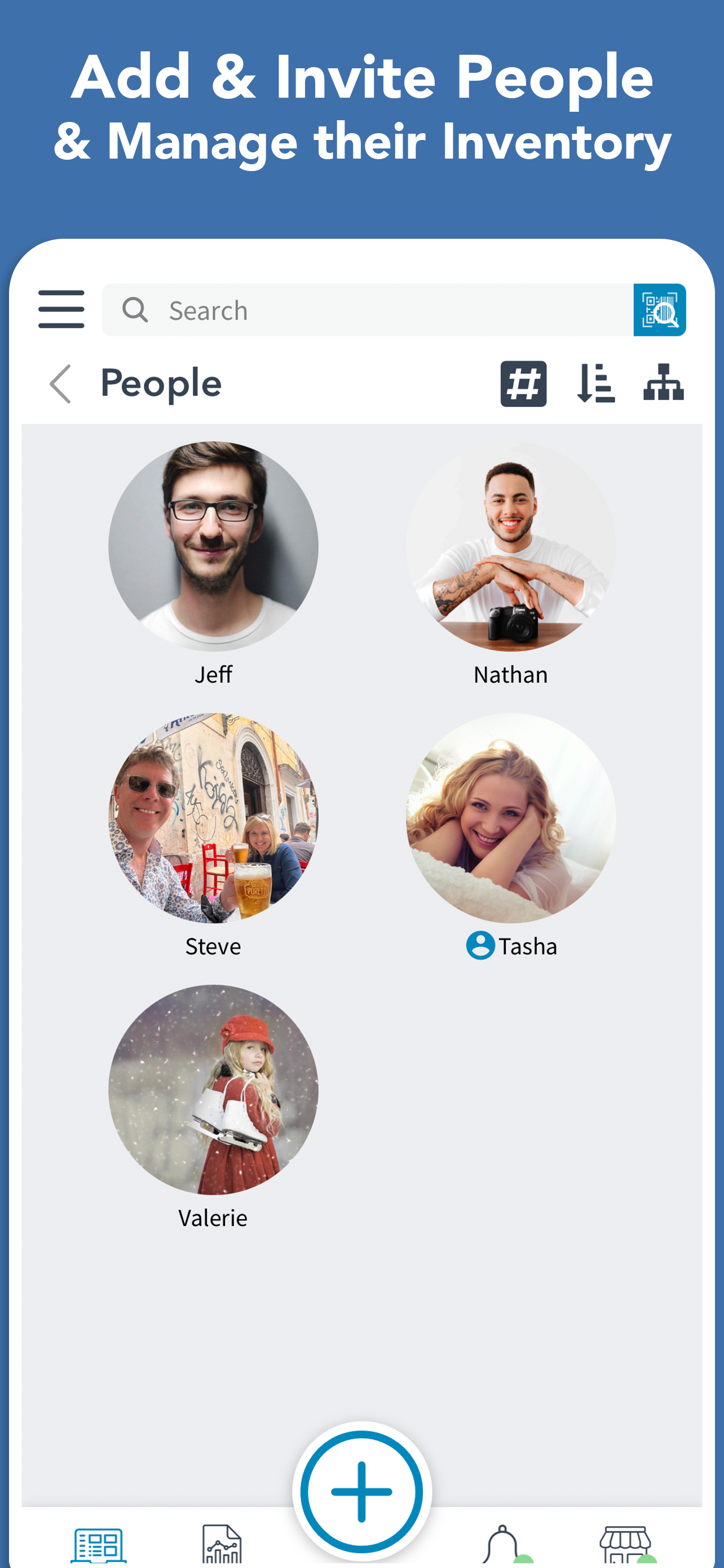 People and shared access screen